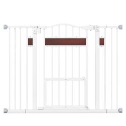 Barri&egrave;re pour animaux chien extra large 74-104 cm avec petite porte s&eacute;curis&eacute;e et double verrouillag