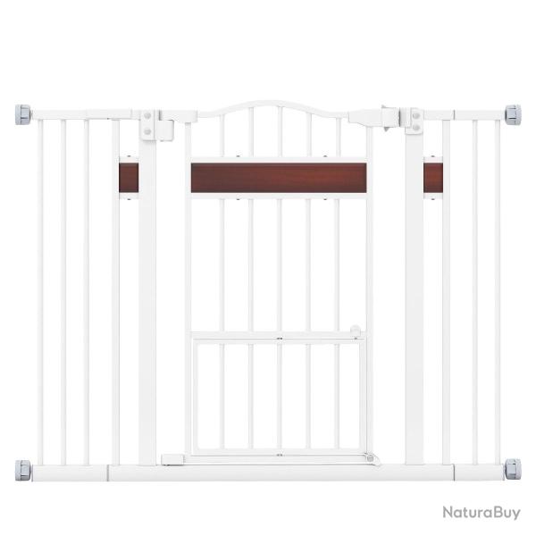 Barri�re pour animaux chien extra large 74-104 cm avec petite porte s�curis�e et double verrouillag