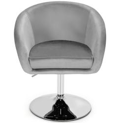 Tabouret de bar pivotant haut de 72 &agrave; 86 cm confortable et ergonomique moderne en velours gris 20_0
