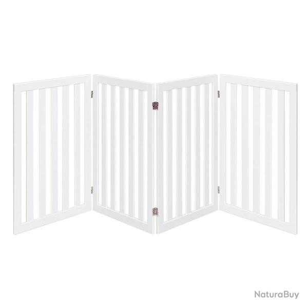 Barri�re autoportante pour chien 200 x 1,5 x 89 cm pliable et l�g�re style moderne en MDF blanc 20_