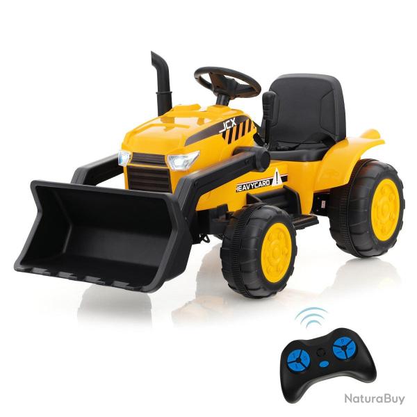 Tracteur �lectrique 114 x 58 x 59 cm avec t�l�commande 2,4G et si�ge large en PP jaune 20_0019180
