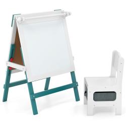 Chevalet r&eacute;versible enfant avec chaise r&eacute;glable pour dessin hauteur ajustable 75 &agrave; 94 cm ambiance c