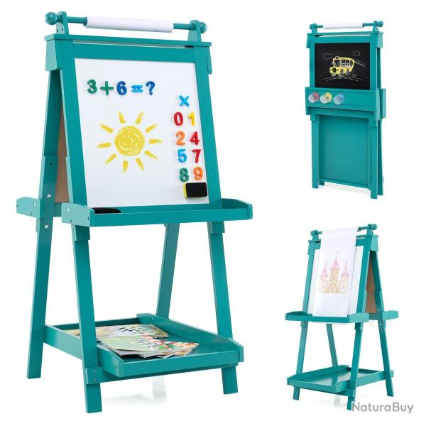 Chevalet pliable pour enfants hauteur r�glable 55 x 66 x 106/116/126 cm s�curit� renforc�e rangemen