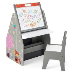 Chevalet artistique double face pour enfants 50 x 50 x 85 cm multifonctionnel et organisateur de ra