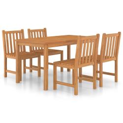 Ensemble de salle &agrave; manger de jardin meuble ext&eacute;rieur 5 pi&egrave;ces bois de teck massif 02_0013763