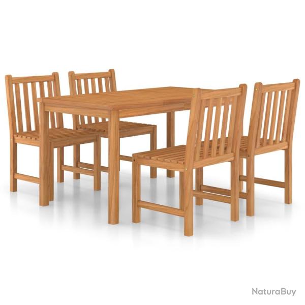 Ensemble de salle � manger de jardin meuble ext�rieur 5 pi�ces bois de teck massif 02_0013763