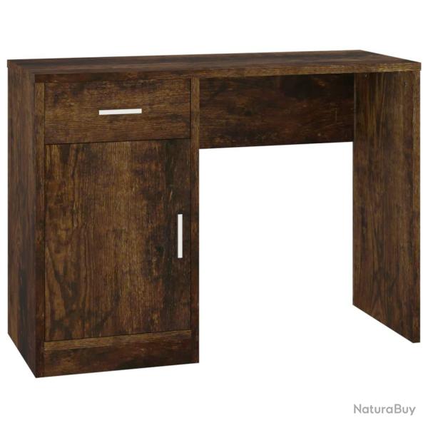 Bureau table poste de travail meuble d'ordinateur informatique �tude avec tiroir et armoire ch�ne f