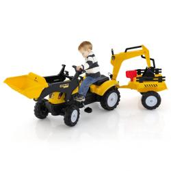 Tracteur autoport&eacute; 3 en 1 avec remorque amovible 180 x 41 x 64 cm activit&eacute; physique design moderne