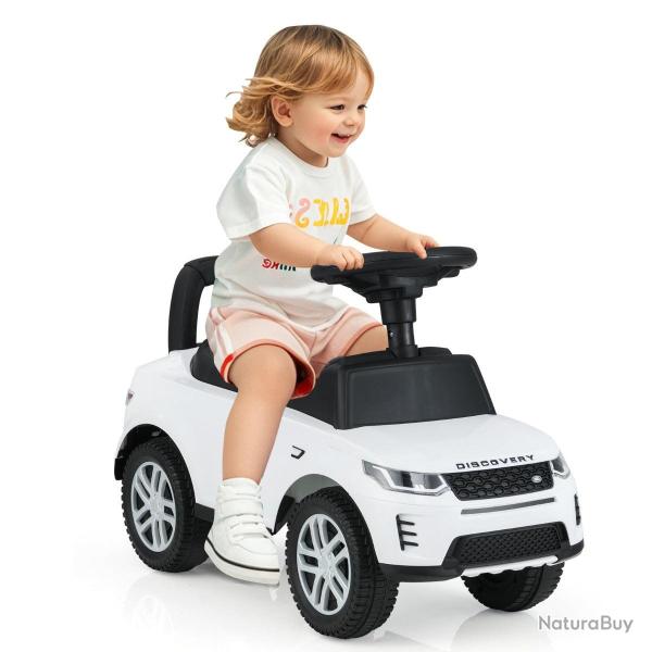 Voiture � pousser 66 x 27 x 41,5 cm rangement pratique klaxon amusant design moderne en PP blanc 20