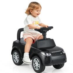 Voiture &agrave; pousser avec rangement 66 x 27 x 41,5 cm klaxon ergonomique stable pour enfants en PP noi