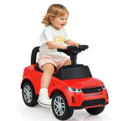Voiture &agrave; pousser avec rangement 66 x 27 x 41,5 cm klaxon amusant conduite stable en PP rouge 20_00
