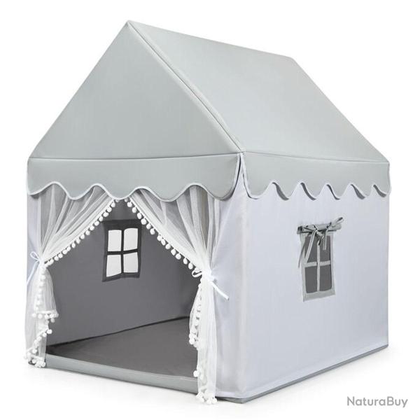 Tente de jeu pour enfants 120 x 105 x 140 cm spacieux pour 4 enfants design f�erique en coton gris