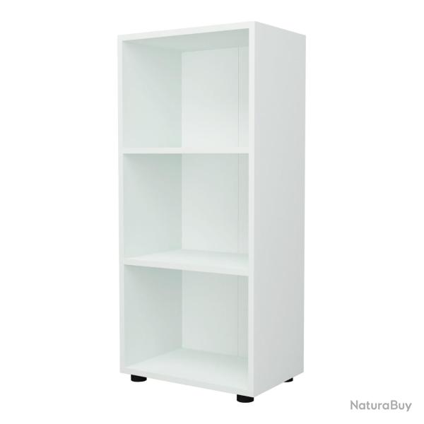 Biblioth�que design pour salon �tag�re style original � 3 niveaux 108 x 49 x 30 cm blanc 03_0006515