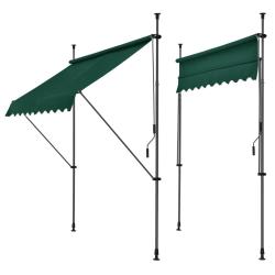 Store banne t&eacute;l&eacute;scopique acier polyester 150 x 120 x 200-300 cm vert fonc&eacute; 03_0008317