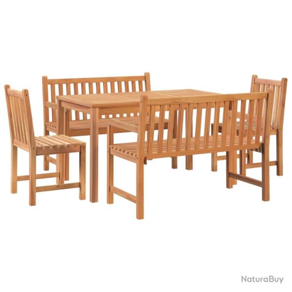 Ensemble � d�ner salon de jardin meuble d'ext�rieur 5 pi�ces bois de teck massif 02_0014289