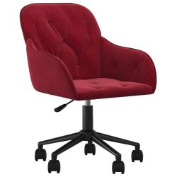 Chaise fauteuil si&egrave;ge pivotante de bureau informatique &eacute;tude velours rouge 02_0024174
