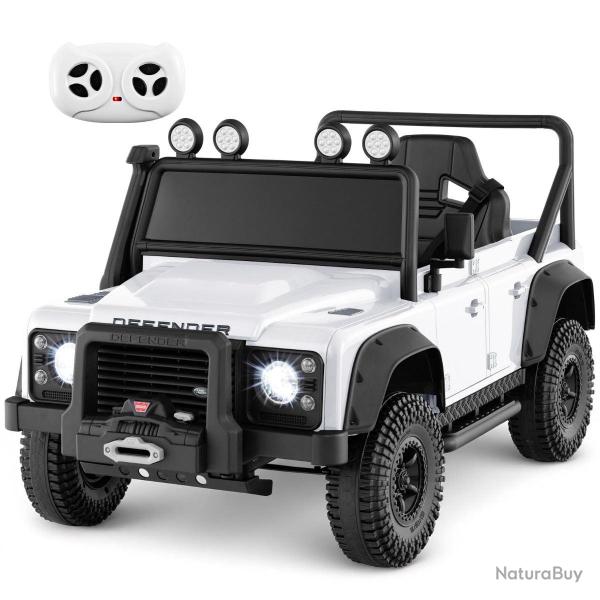 Voiture jouet �lectrique 115 x 61 x 61 cm t�l�commande parentale et phares lumineux en PP blanc 20_