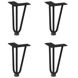 Lot de 4 pieds en &eacute;pingle &agrave; cheveux pour table basse 20 cm design moderne stable en acier massif no