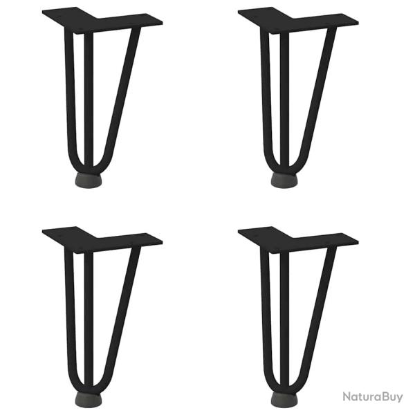 Lot de 4 pieds en �pingle � cheveux pour table basse 20 cm design moderne stable en acier massif no