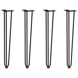Lot de 4 pieds en &eacute;pingle &agrave; cheveux pour consoles 72 x 12 x 12 cm avec niveleurs de pieds design mo