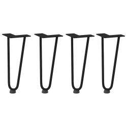 Lot de 4 pieds en &eacute;pingle &agrave; cheveux pour table basse 30 x 12 x 12 cm avec patins antid&eacute;rapants styl