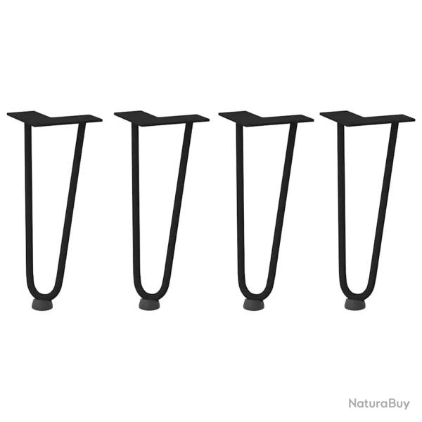 Lot de 4 pieds en �pingle � cheveux pour table basse 30 x 12 x 12 cm avec patins antid�rapants styl