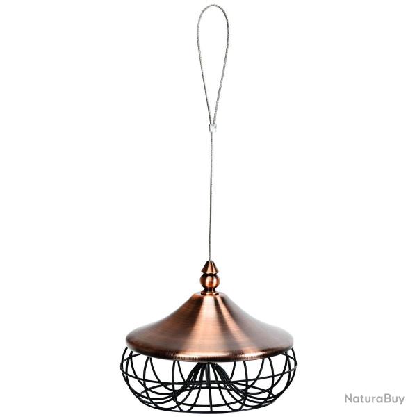 Mangeoire � oiseaux � suspendre 17 x 17 x 14 cm pratique et d�corative style moderne en fer gris 20