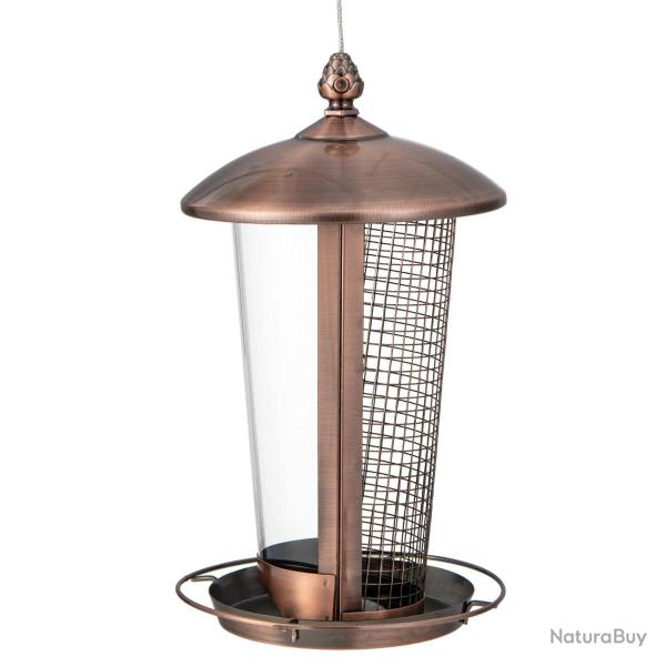 Mangeoire � oiseaux 2 en 1 suspension 16 x 28 cm structure robuste r�sistante aux intemp�ries style