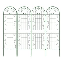 Lot de 4 treillis de jardin en m&eacute;tal 180 x 50 cm support pour plantes grimpantes d&eacute;coratif vintage