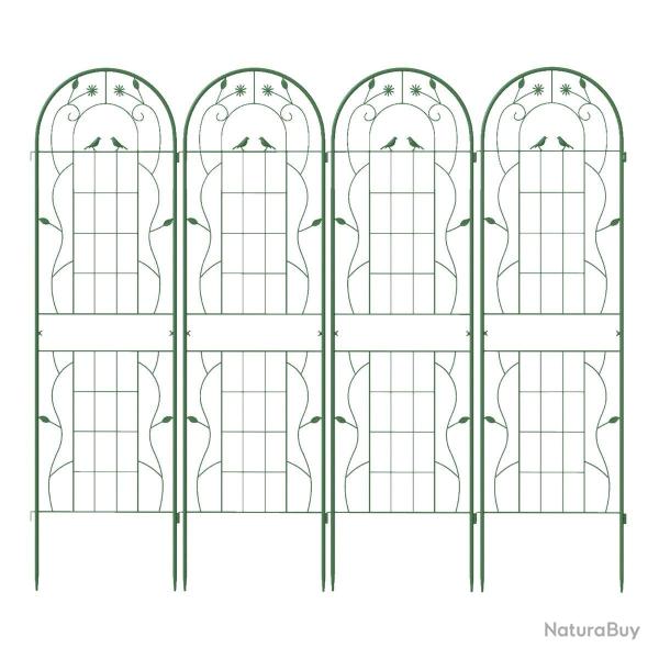 Lot de 4 treillis de jardin en m�tal 180 x 50 cm support pour plantes grimpantes d�coratif vintage