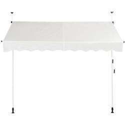Auvent r&eacute;tractable manuel r&eacute;glable 250 x 125 cm tissu oxford r&eacute;sistant aux UV design moderne en alu