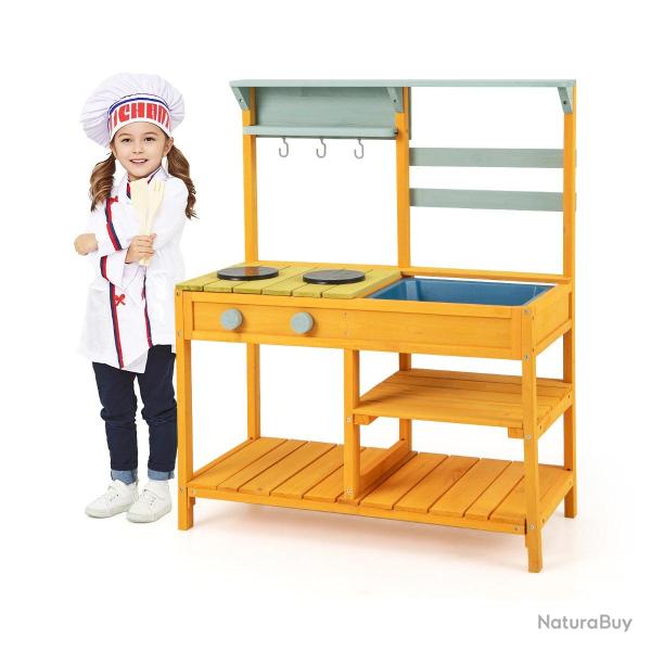 Cuisine de boue 75 x 36 x 92 cm avec �tag�res de rangement et �vier polyvalent design multicolore e