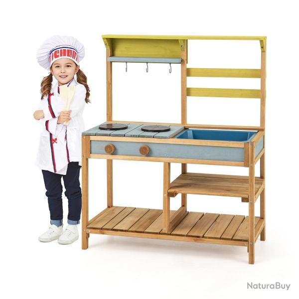 Cuisine de boue en bois de sapin 75 x 36 x 92 cm �vier polyvalent rangement g�n�reux style ludique