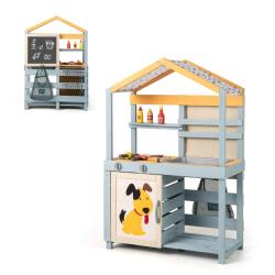 Cuisine de boue double face 75 x 34 x 111 cm avec &eacute;vier amovible et accessoires moderne en bois mul