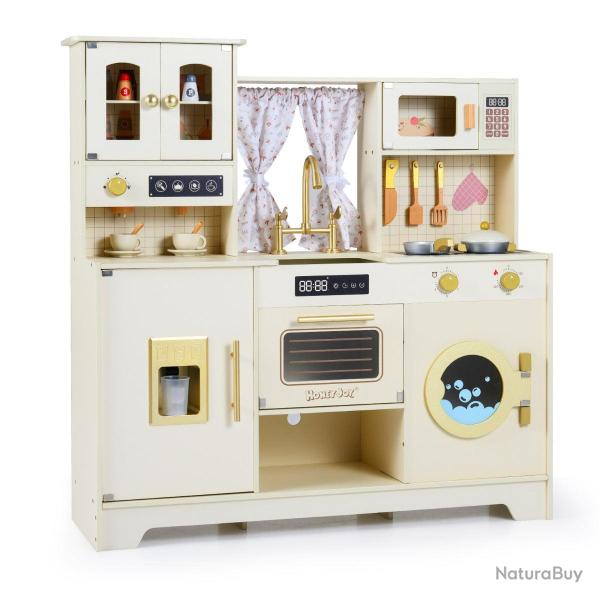 Cuisine de jeu en bois 95 x 32 x 96 cm 14 accessoires r�alit� ludique design scandinave en bois de