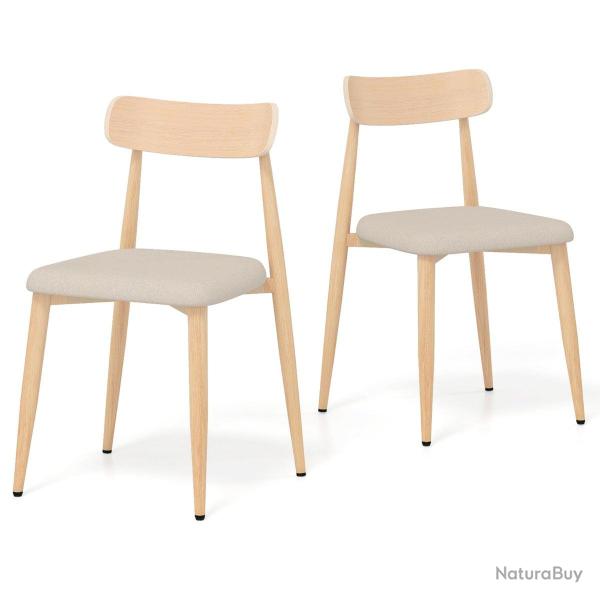 Lot de 2 chaises de salle � manger 49 x 48 x 79 cm assise confort ergonomique design moderne en m�t