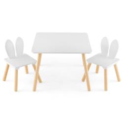 lot de 1 table et 2 chaises enfants 62 x 60 x 43 cm ergonomiques pour manger jouer design mignon en