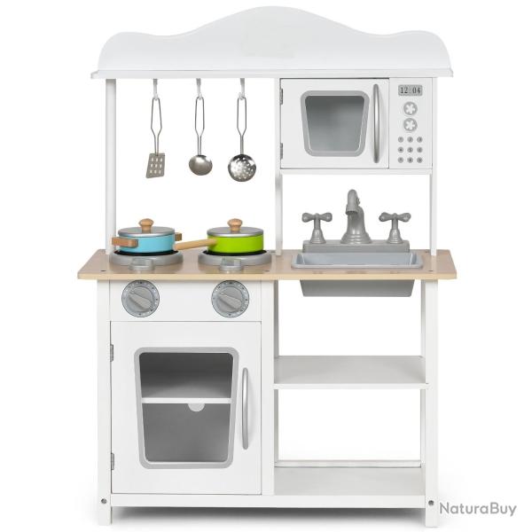 Cuisine d'imitation 60 x 29,5 x 83 cm jeux de r�le �ducatifs ambiance cosy en MDF blanc 20_0019194