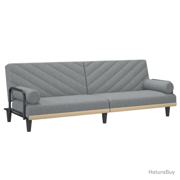 Canap�-lit avec accoudoirs 205 x 89 x 70 cm clair tissu gris 02_0021015