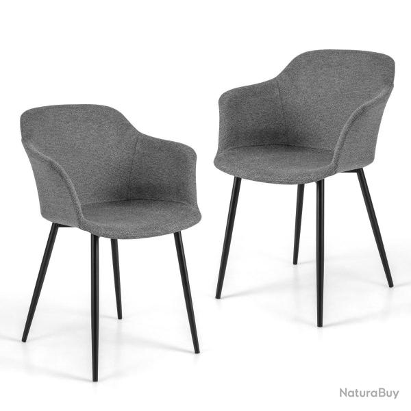 Lot de 2 chaises de salle � manger scandinaves 60 x 53 x 82,5 cm assise ergonomique design moderne
