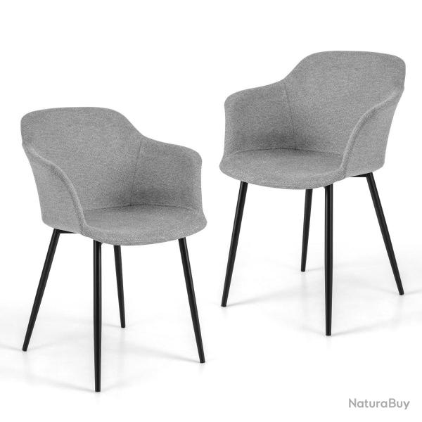 Lot de 2 chaises de salle � manger scandinaves 60 x 53 x 82,5 cm assise ergonomique design moderne
