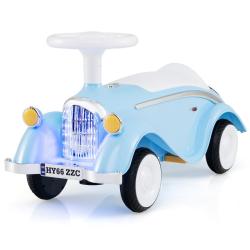 Porteur enfant avec volant et klaxon 74 x 29 x 36 cm s&eacute;curit&eacute; accrue ambiance r&eacute;tro en PP bleu 20_0