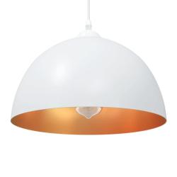 Lot de 2 lampes suspendues vintage r&eacute;glables cuisine salle &agrave; manger 30 x 15 cm en m&eacute;tal blanc 02_00