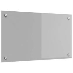 Dosseret de cuisine 70 x 40 cm thermique &eacute;pur&eacute; et moderne protection murs en verre tremp&eacute; gris clai