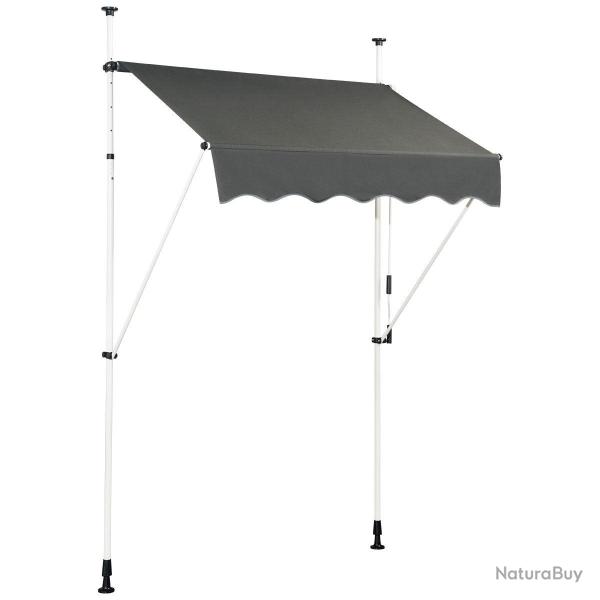 Auvent r�tractable manuel lot de 1 150 x 125 cm r�glable 200-300 cm protection solaire moderne en a