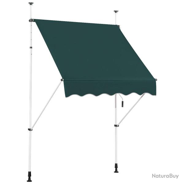 Auvent r�tractable manuel 150 x 125 cm hauteur r�glable 200-300 cm protection solaire moderne en al