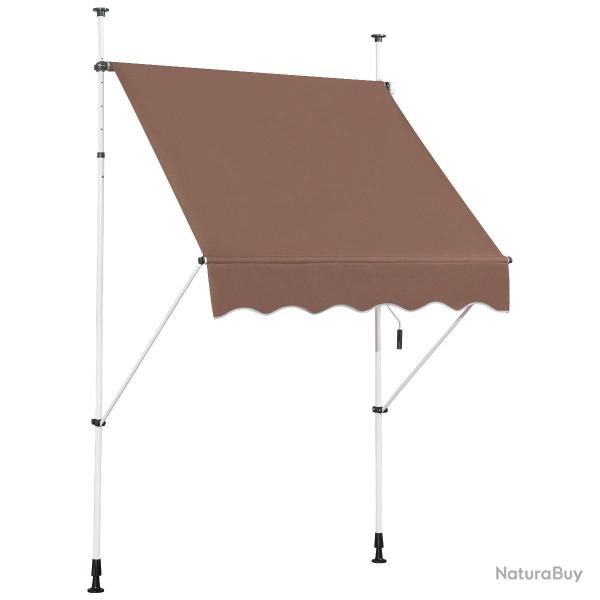 Auvent r�tractable manuel 150 x 125 cm r�glable 200-300 cm sans per�age moderne pour balcon jardin