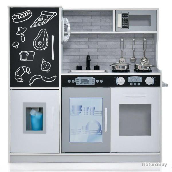 Cuisine enfants 3 - 6 ans en bois 82 x 24 x 80 cm avec accessoires r�alistes et exp�rience immersiv