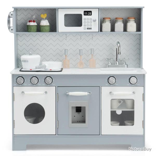 Cuisine de jeu pour enfants 76 x 28 x 80 cm avec effets sonores et lumineux style moderne en MDF gr
