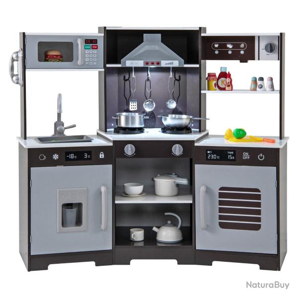 Cuisine de jeu pour enfants 110 x 43 x 92 cm avec effets sonores et lumineux style moderne en MDF m
